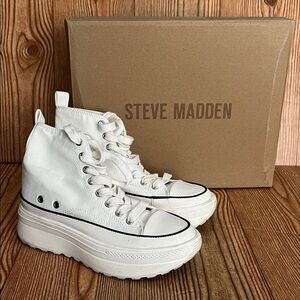Steve Madden White Platform Sneakers